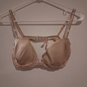 Angels Lace Accent Bra in Beige